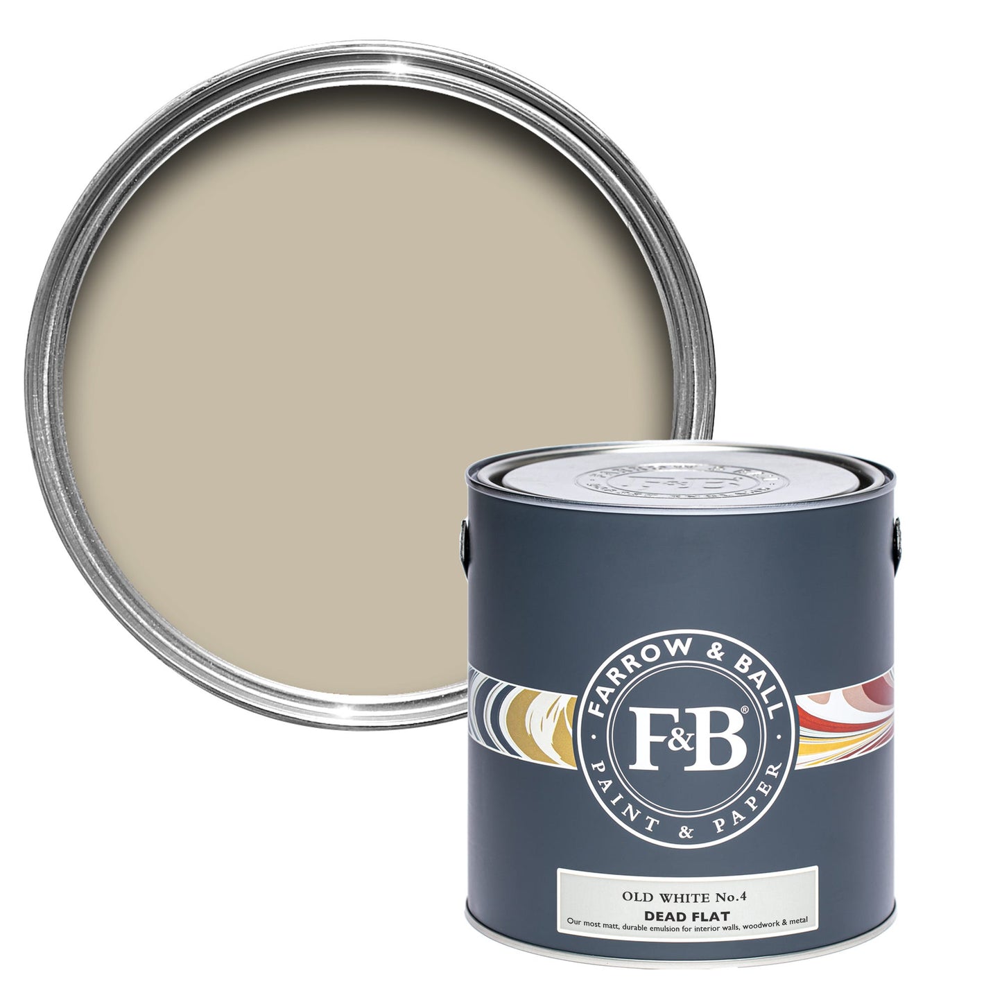 Pot de peinture Farrow & Ball Old White, finition Dead flat