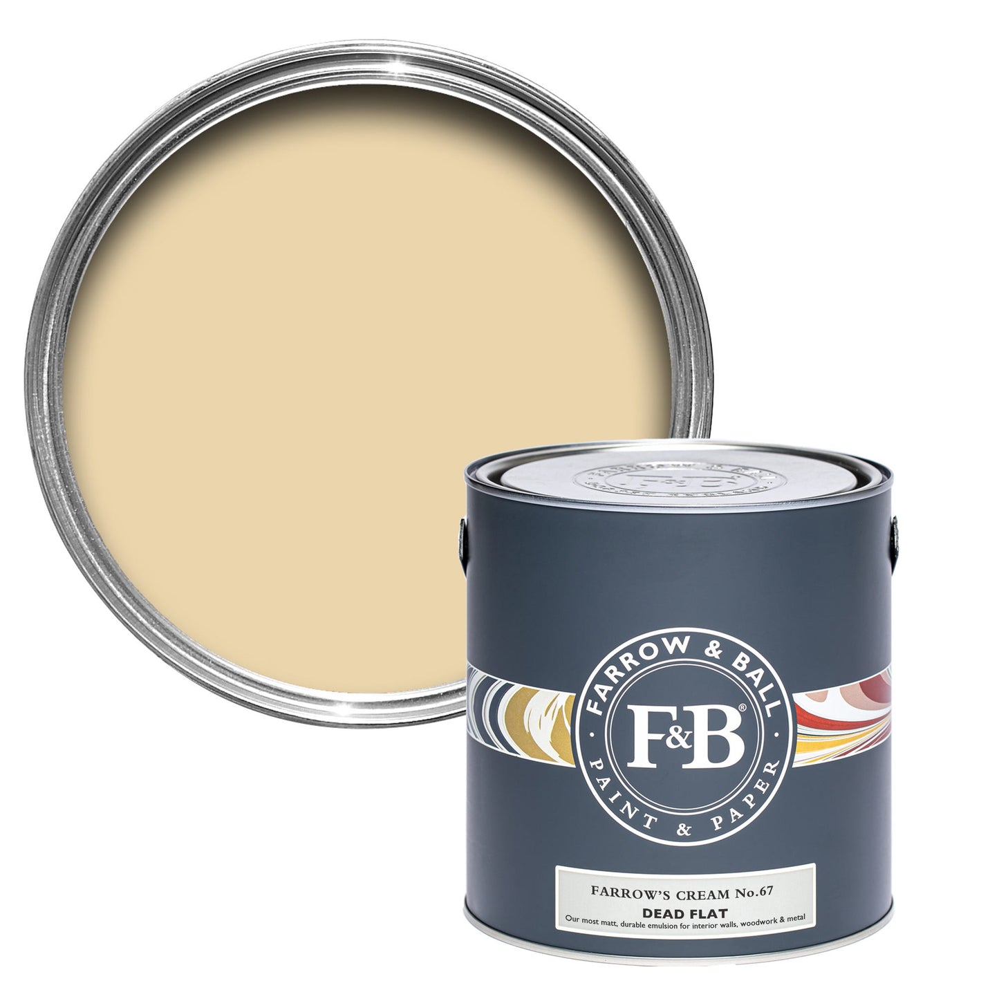 Pot de peinture Farrow & Ball Farrow's Cream, finition Dead flat