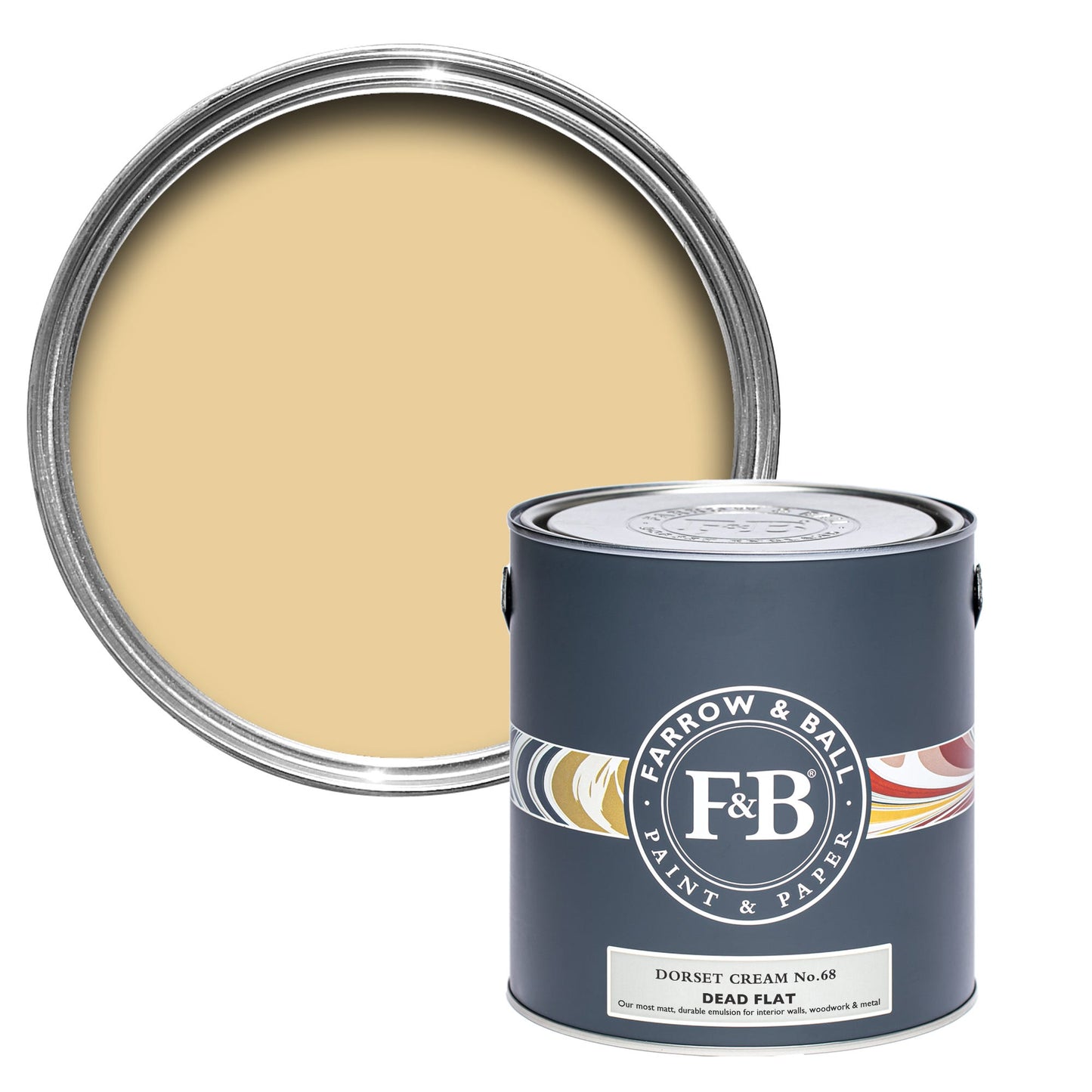 Pot de peinture Farrow & Ball Dorset Cream, jaune traditionnel chaud