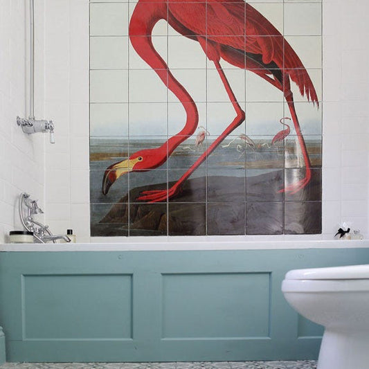 Salle de bain peinte en Farrow & Ball Dix Blue, bleu vintage et patiné