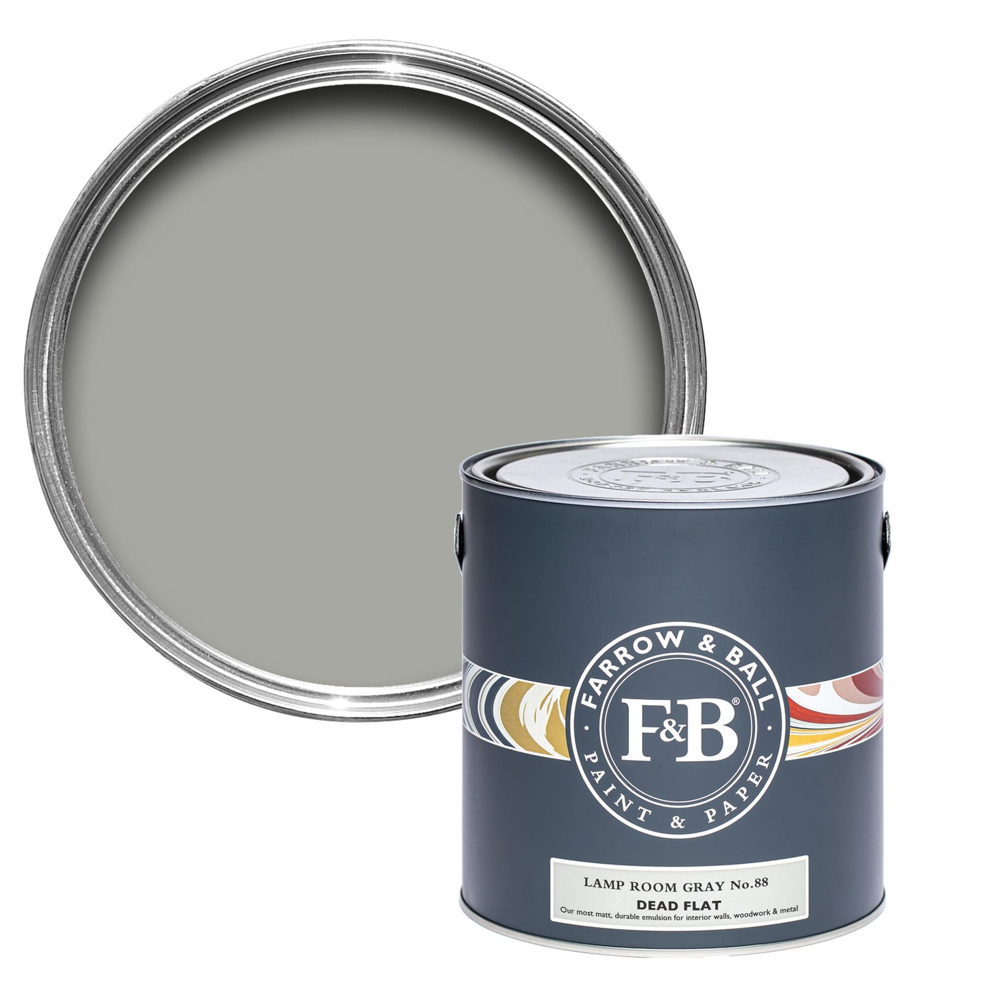 Pot de peinture Farrow & Ball Lamp Room Gray, finition Dead flat