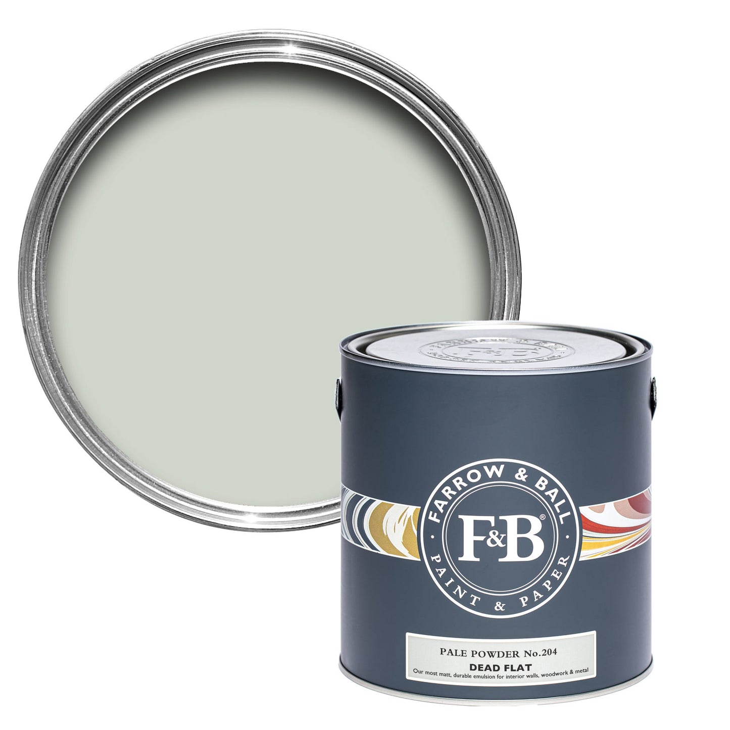 Pot de peinture Farrow & Ball Pale Powder, finition Dead flat