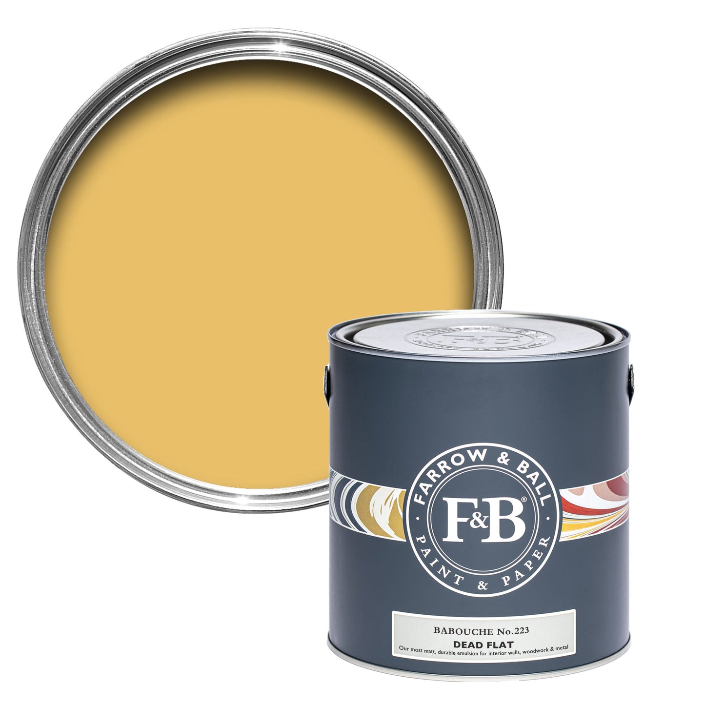 Pot de peinture Farrow & Ball Babouche, finition Dead flat