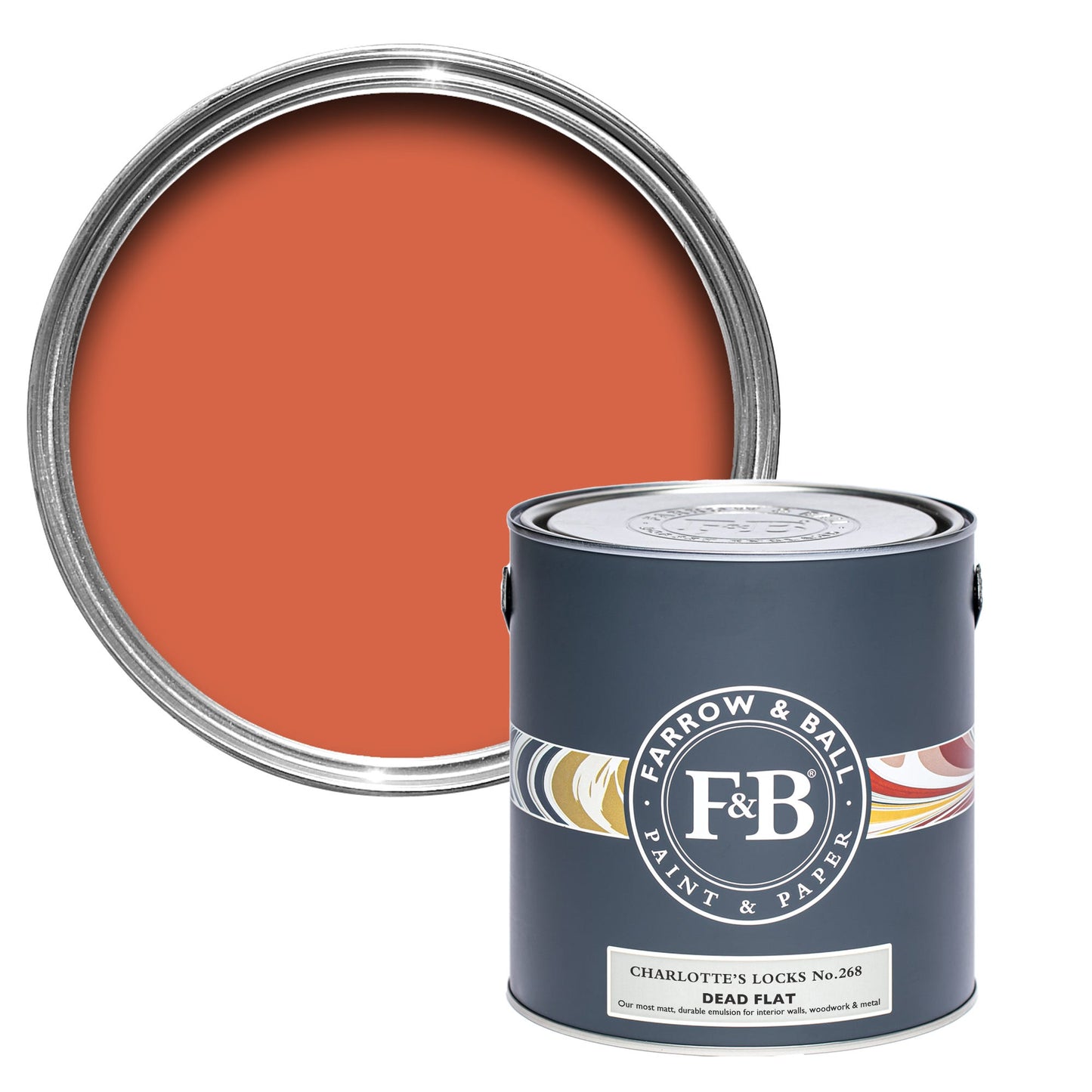 Pot de peinture Farrow & Ball charlotte's locks, finition Dead flat