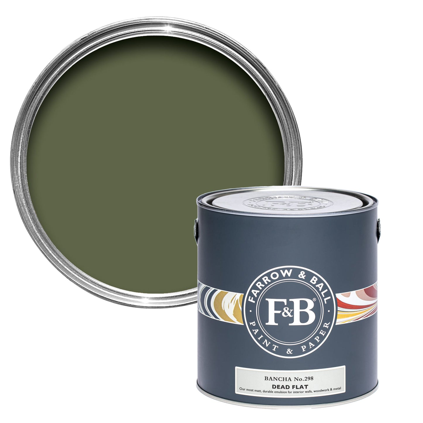 Pot de peinture Farrow & Ball Bancha, finition Dead flat