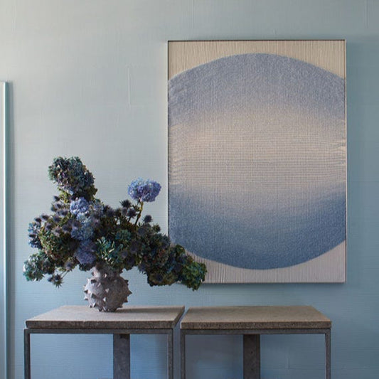 Intérieur peint avec Farrow & Ball Hazy, bleu frais et léger