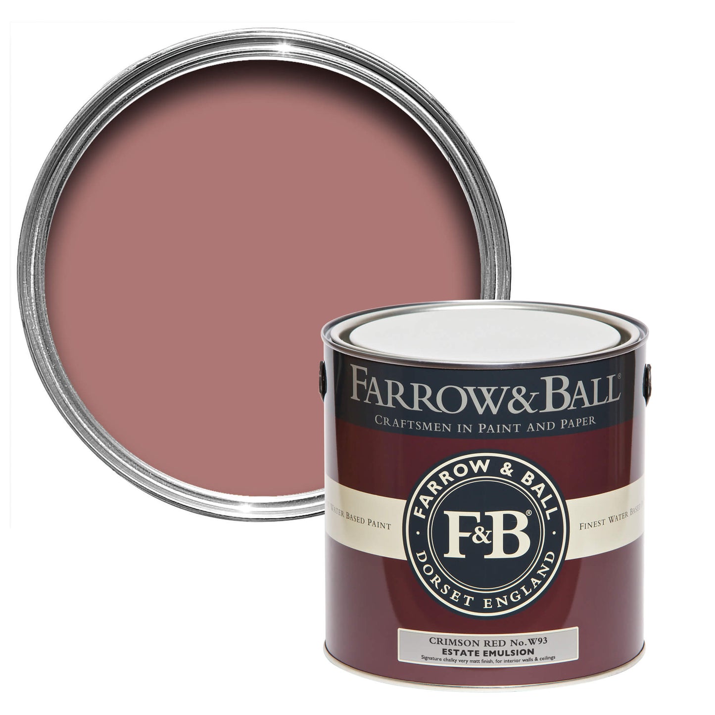 Pot de peinture Farrow & Ball Crimson Red, finition Estate Emulsion
