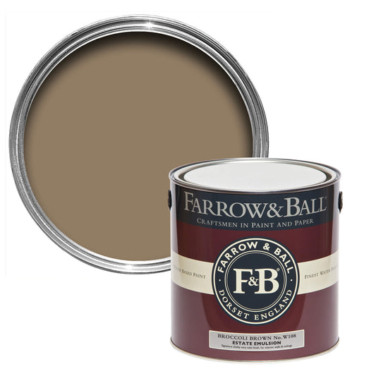 Pot de peinture Farrow & Ball Broccoli Brown, finition Estate Emulsion