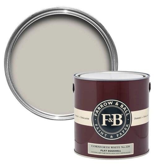 Pot Farrow & Ball Cornforth White, gris clair neutre et élégant