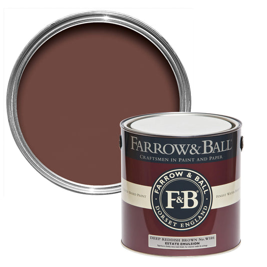 Pot de peinture Farrow & Ball Deep Reddish Brown, finition Estate Emulsion