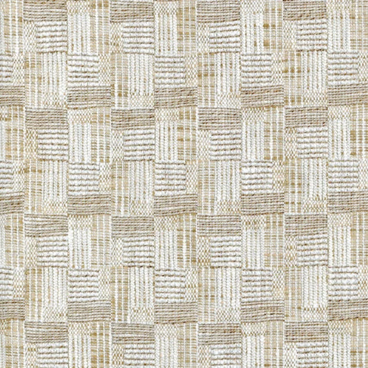 Zoom sur le tissu Dena – motif damier sur chaîne lin/coton avec camaïeu de couleurs