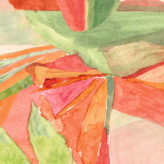 Zoom sur le tissu Douceur Ardente – rideau lin Casual imprimé numérique