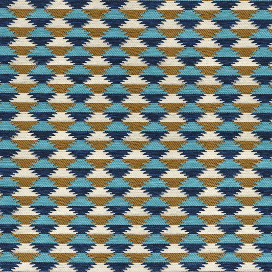 Quatre coloris profonds disponibles pour le tissu Moki – jacquard motif géométrique en laine