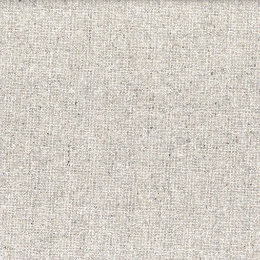 Tissu Bongo Casamance, effet tweed texturé et moucheté, blanc