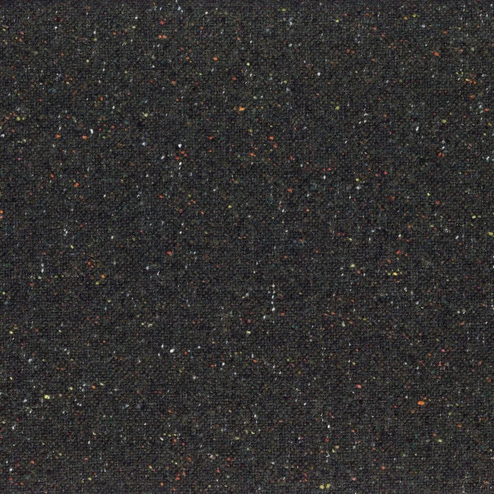Tissu Bongo Casamance, effet tweed texturé et moucheté, noir