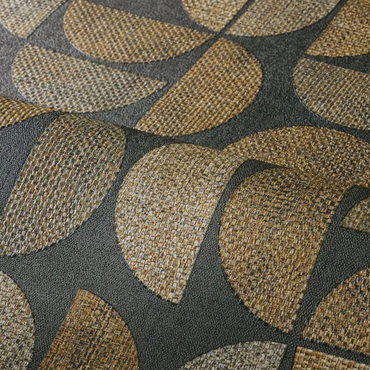 Zoom, papier peint Dualis Casamance, effet textile et raphia stylisé