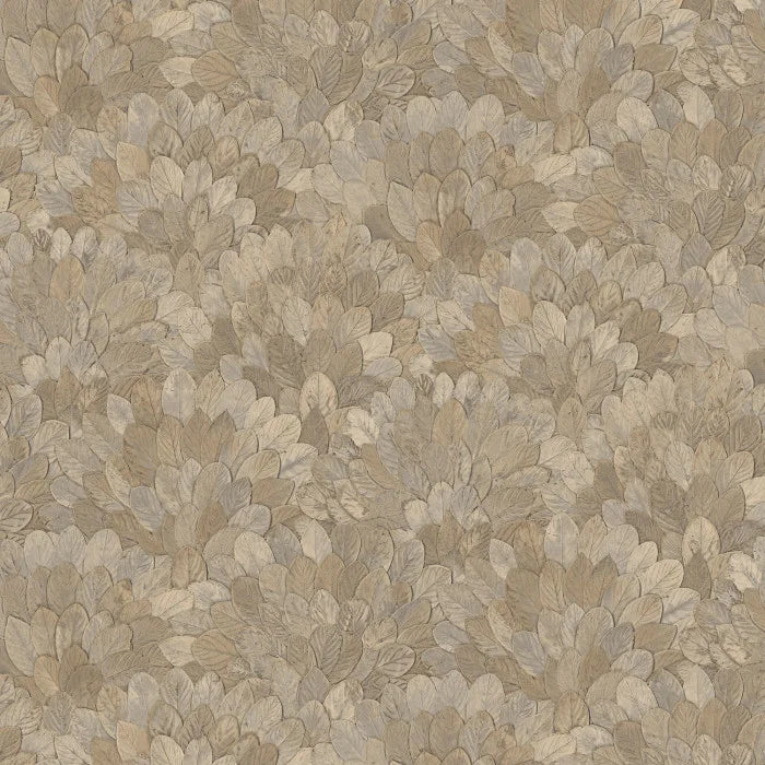 Papier peint Feijoa Casamance, motif feuillage texturé, beige