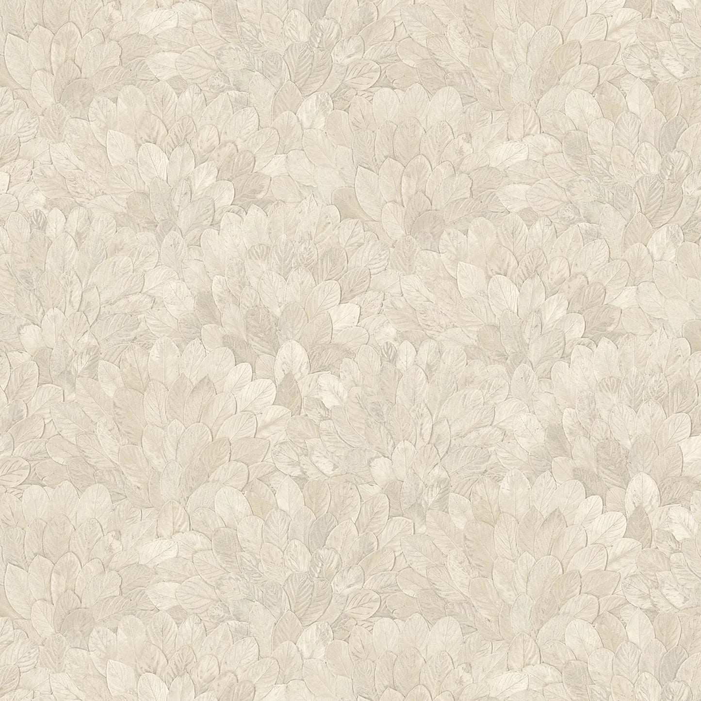 Papier peint Feijoa Casamance, motif feuillage texturé, blanc