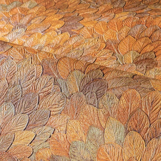 Zoom, papier peint Feijoa Casamance, motif feuillage texturé