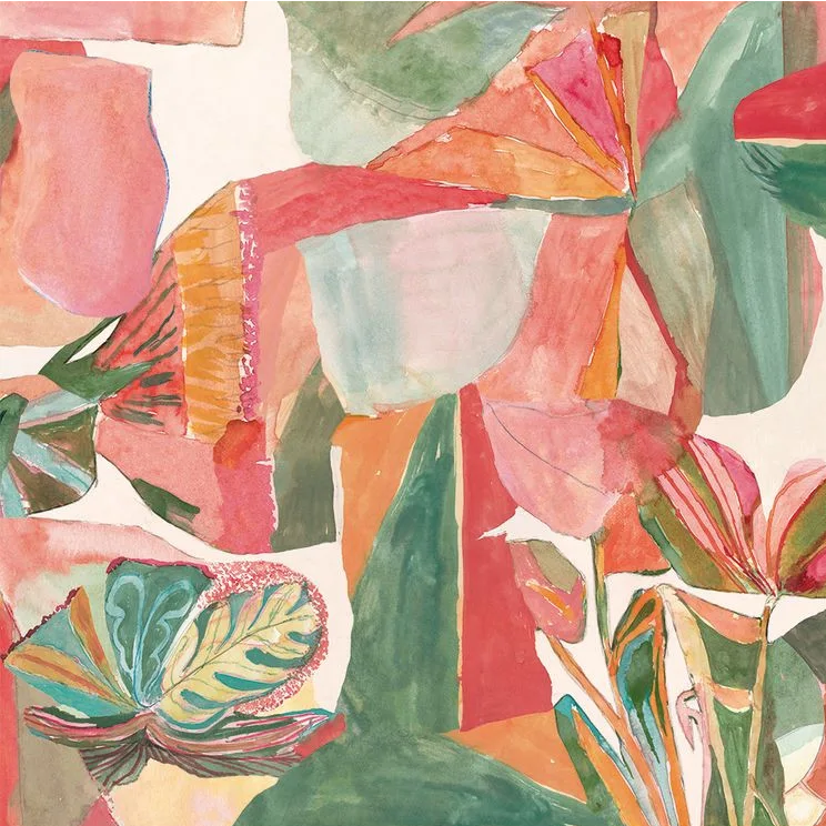 Vue d'ensemble panoramique Jardin Dansé Casamance, blush multicolore