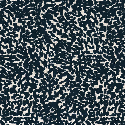 Tissu Ocema Casamance, velours double face motif félin, bleu