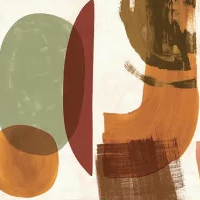 Vue d'ensemble panoramique Papunya XL Casamance, art aborigène et motifs abstraits orange