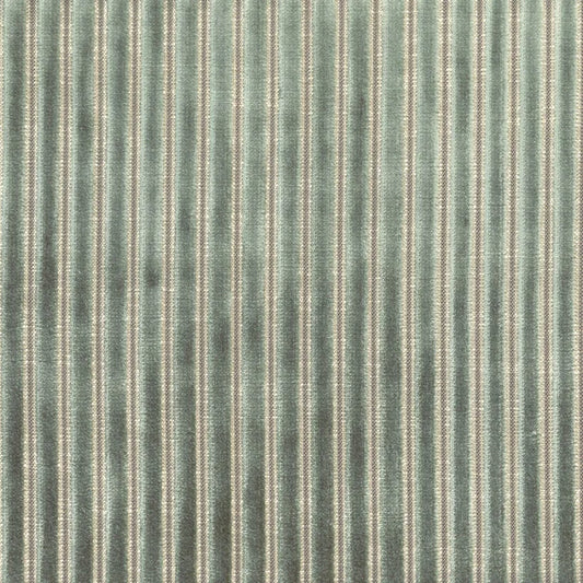 Tissu Zebu Casamance, velours rayé coordonné à Ocema, bleu