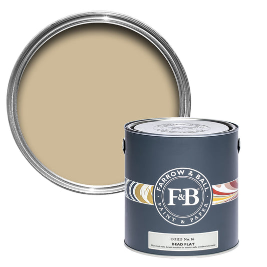 Pot de peinture Farrow & Ball Cord, finition dead flat
