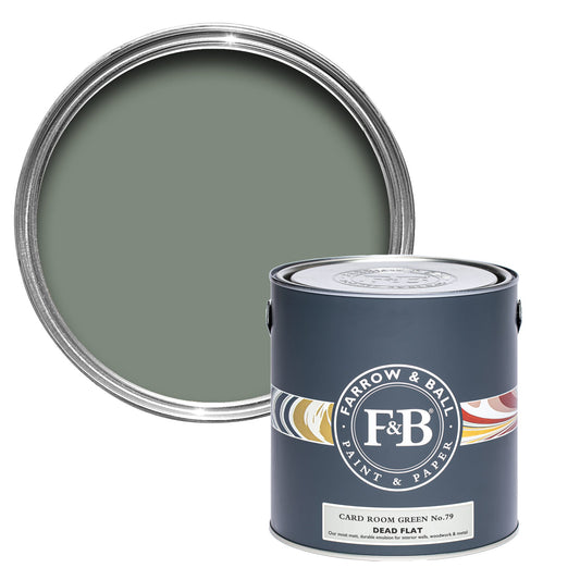 Pot de peinture Farrow & Ball Card Room Green, finition Dead flat