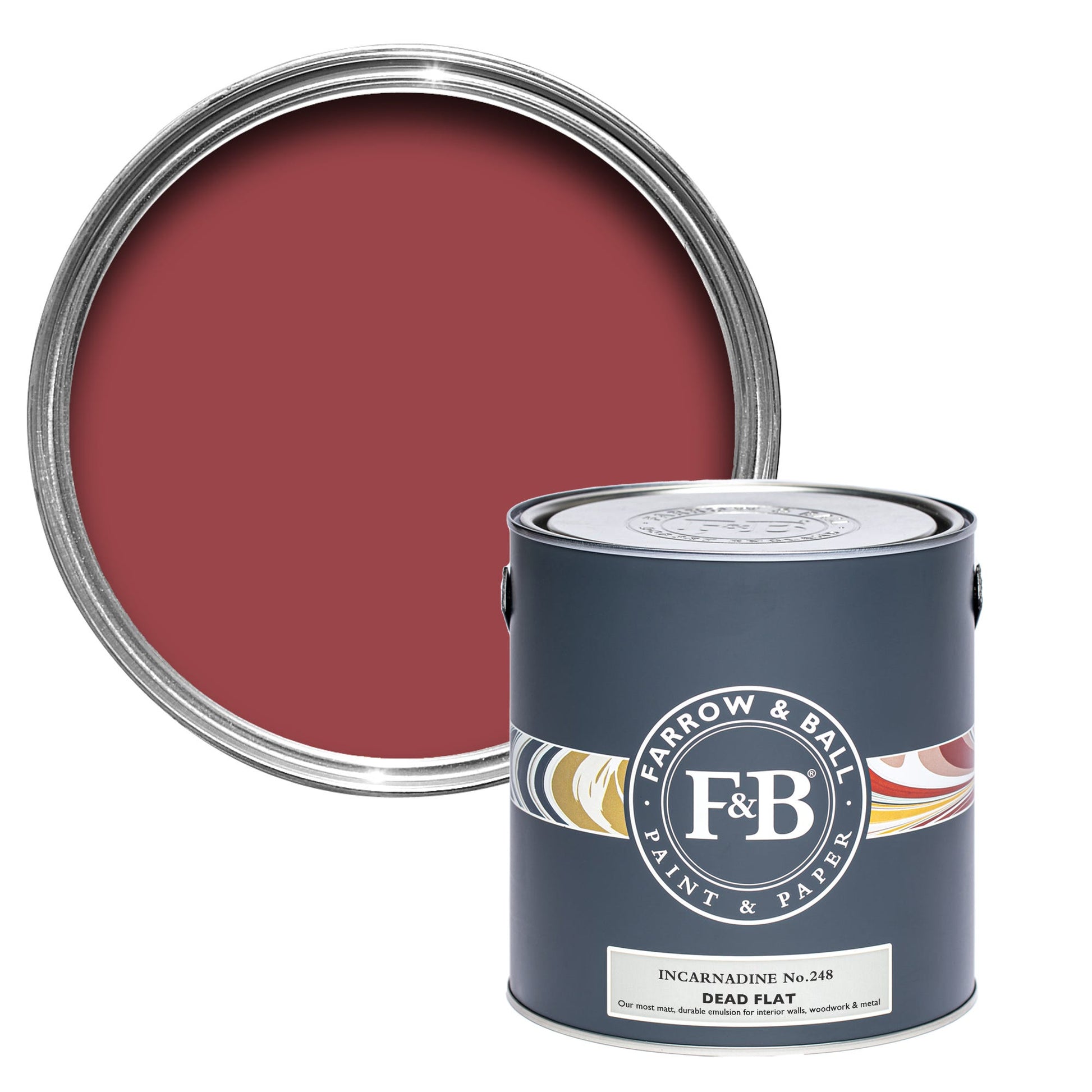 Pot de peinture Farrow & Ball Incarnadine, finition Dead flat