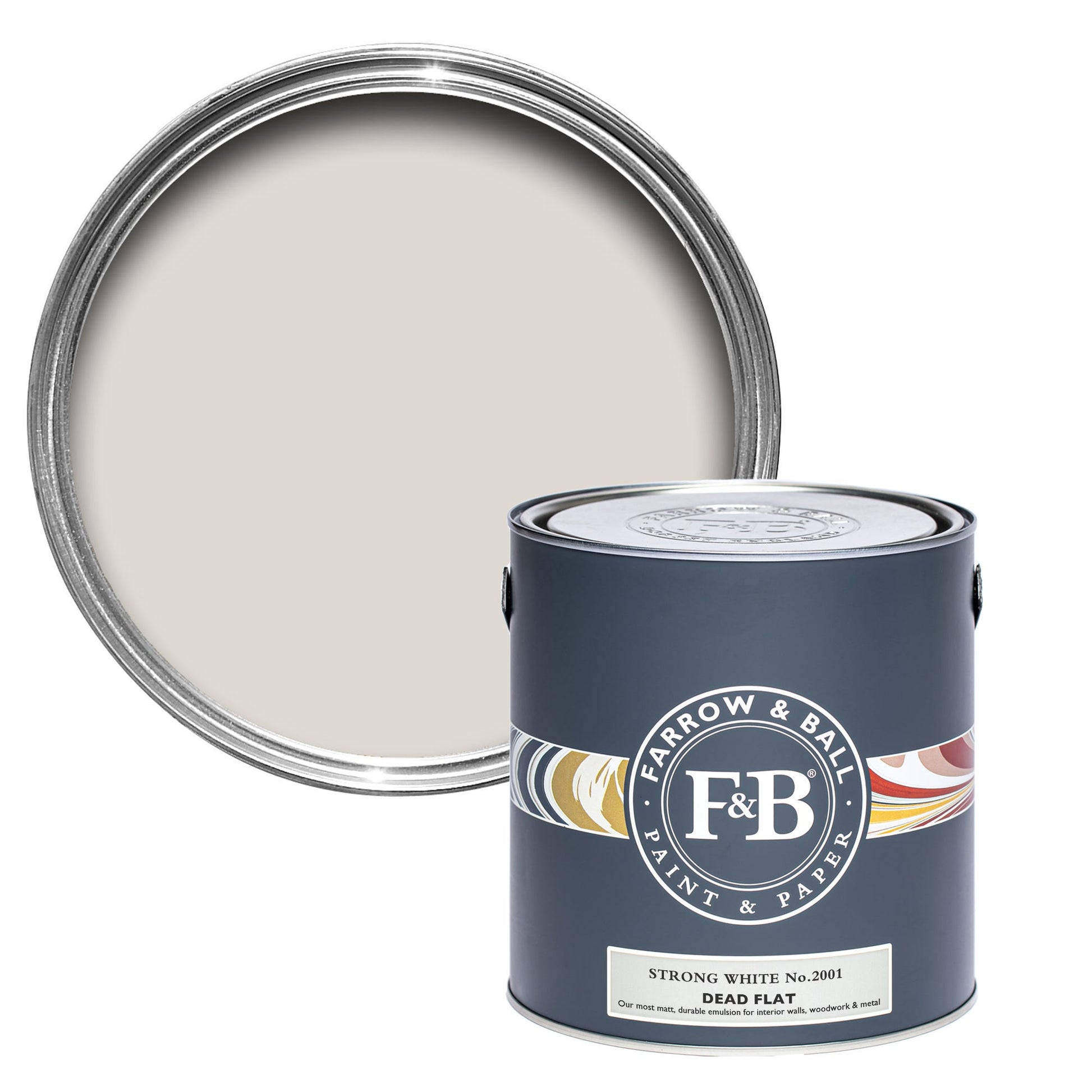 Pot de peinture Farrow & Ball Strong White, finition Dead flat
