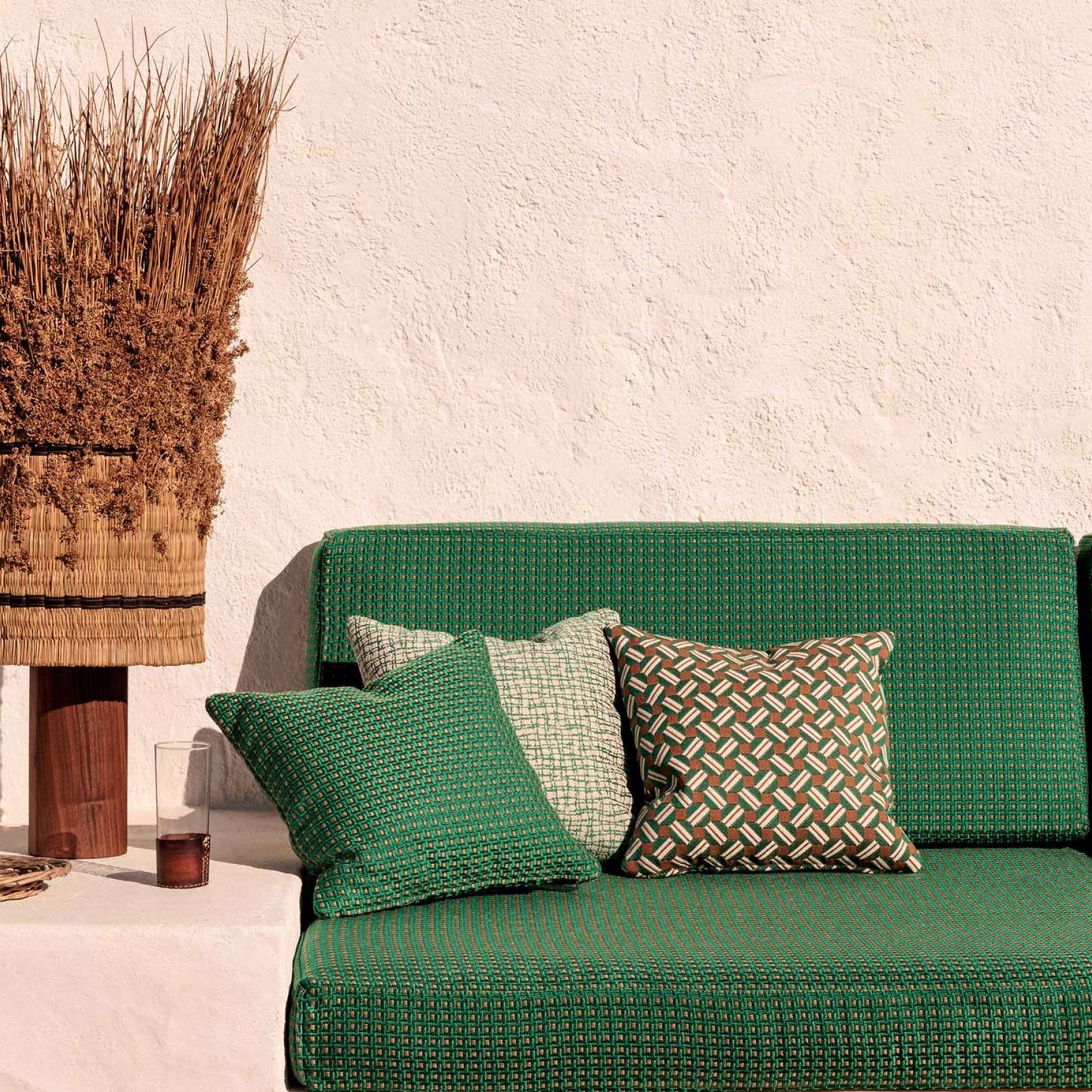 Tissu ARCO Elitis outdoor effet damier trame flottante