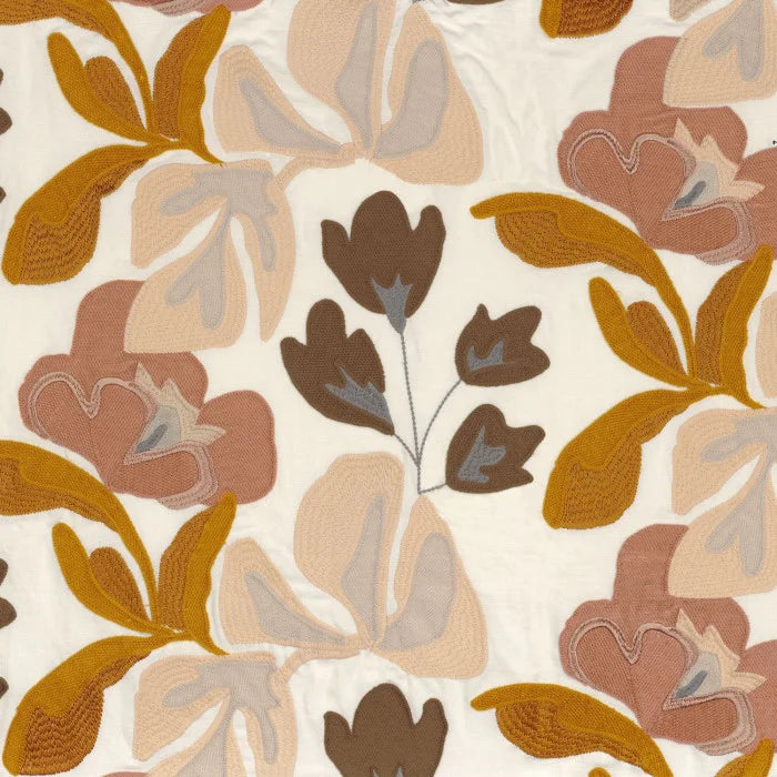 Variations de coloris disponibles pour le tissu Ayana – broderie sur lin/coton