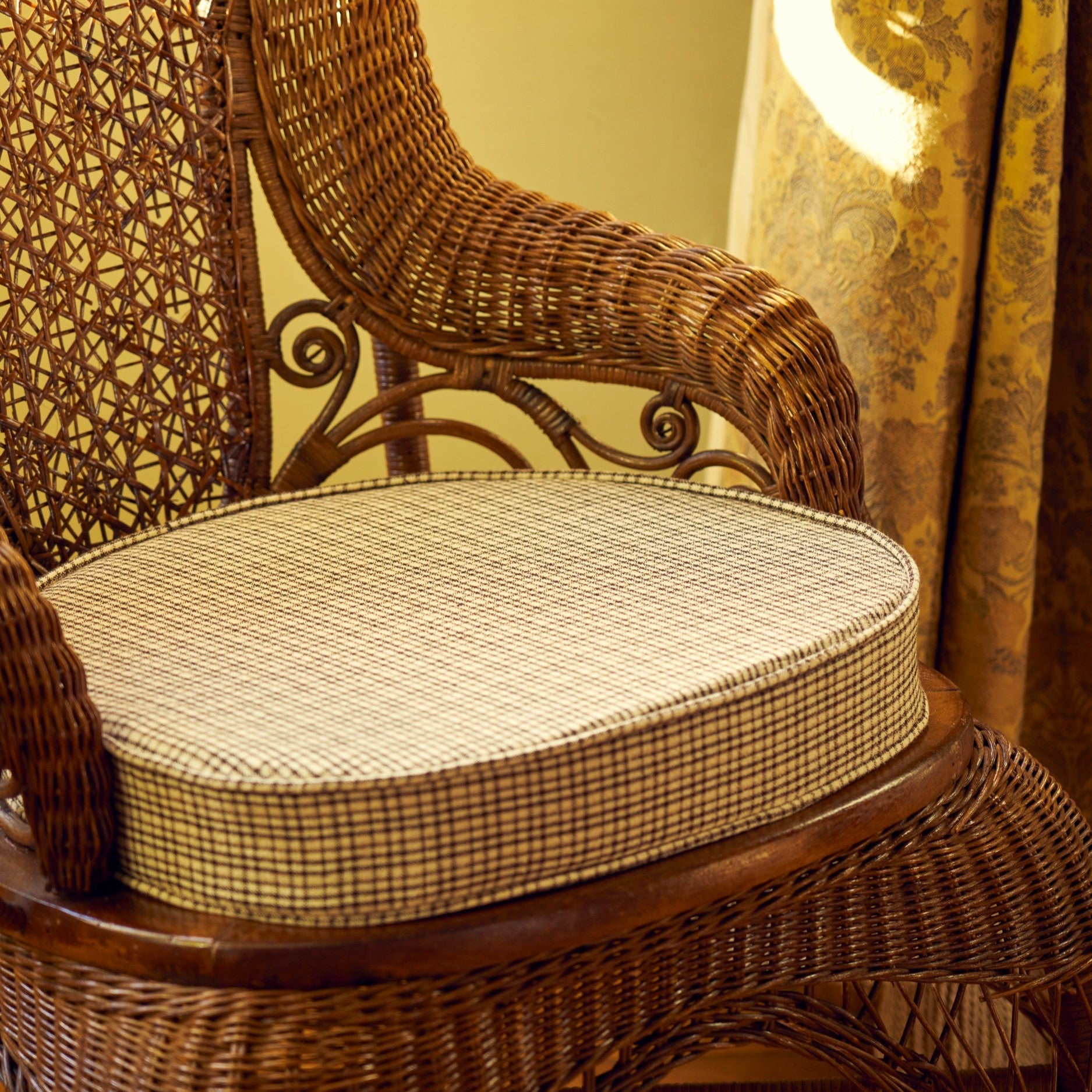 Tissu CAMBREMER motif Vichy vintage en fibres naturelles Quenin