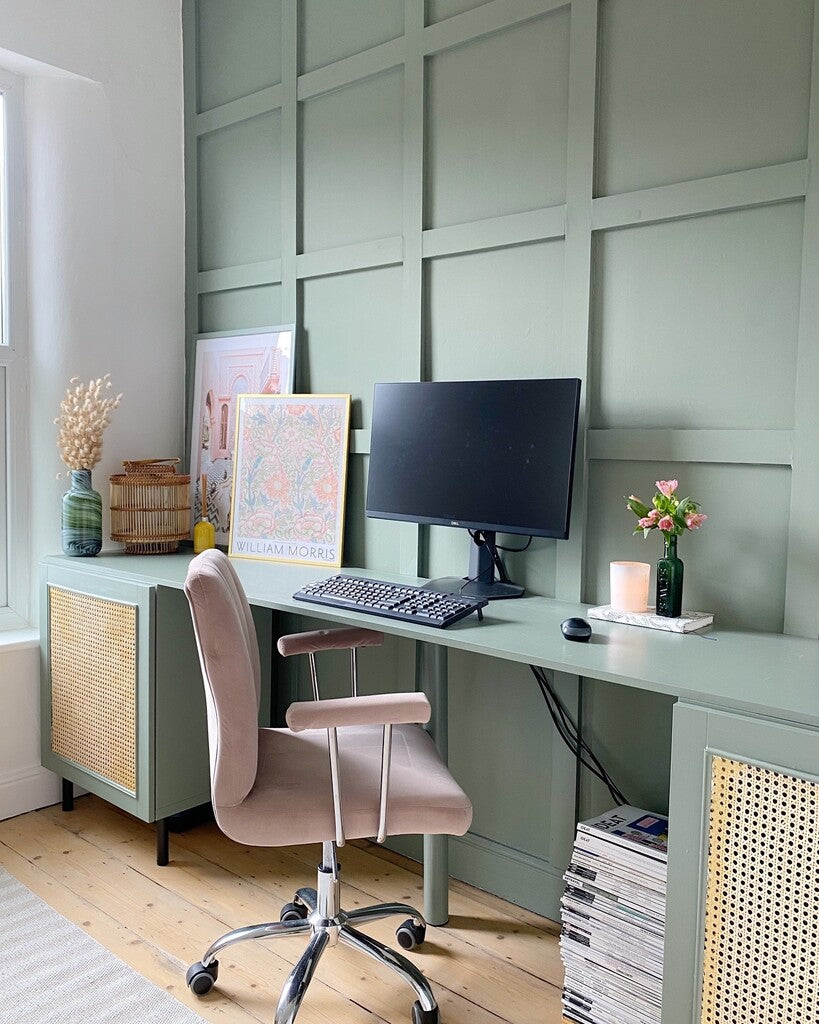 Bureau élégant peint en Card Room Green Farrow & Ball