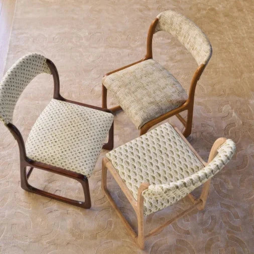 Dena – tissu lin/coton avec motif damier et polyester, idéal pour chaises