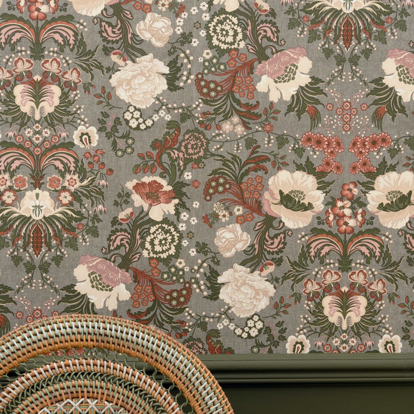 Papier peint ÉLOGE broderie inspiration FÉLICITÉ Quenin