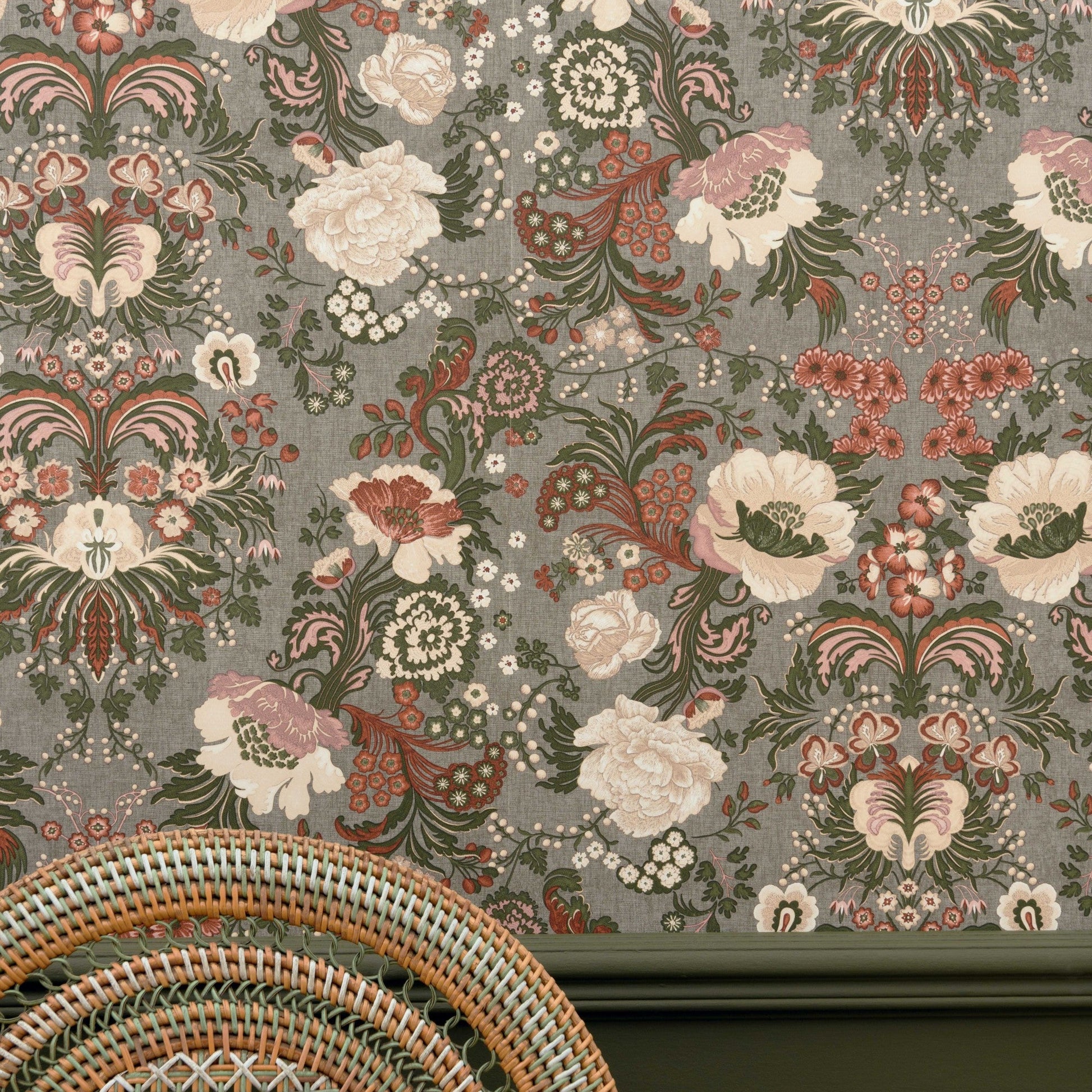 Papier peint ÉLOGE broderie inspiration FÉLICITÉ Quenin