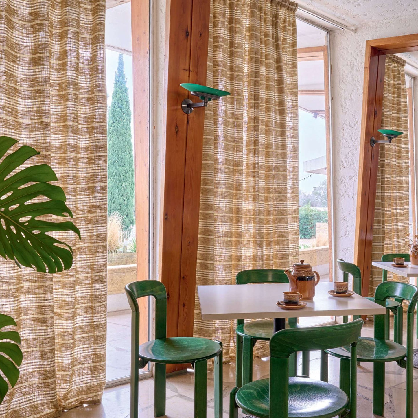 Tissu HILDA Elitis coton-lin rayé aux couleurs pures