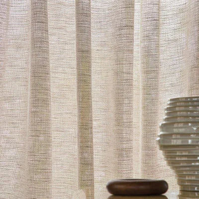 Kosava – voile texturé aspect lin avec fils de lurex, idéal pour rideaux