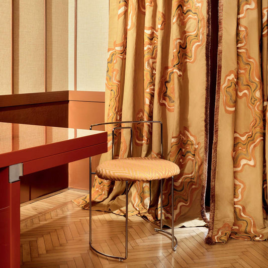 Tissu MONTBELLO Elitis brodé effet marbré avec points crewel et satin et touche de lurex