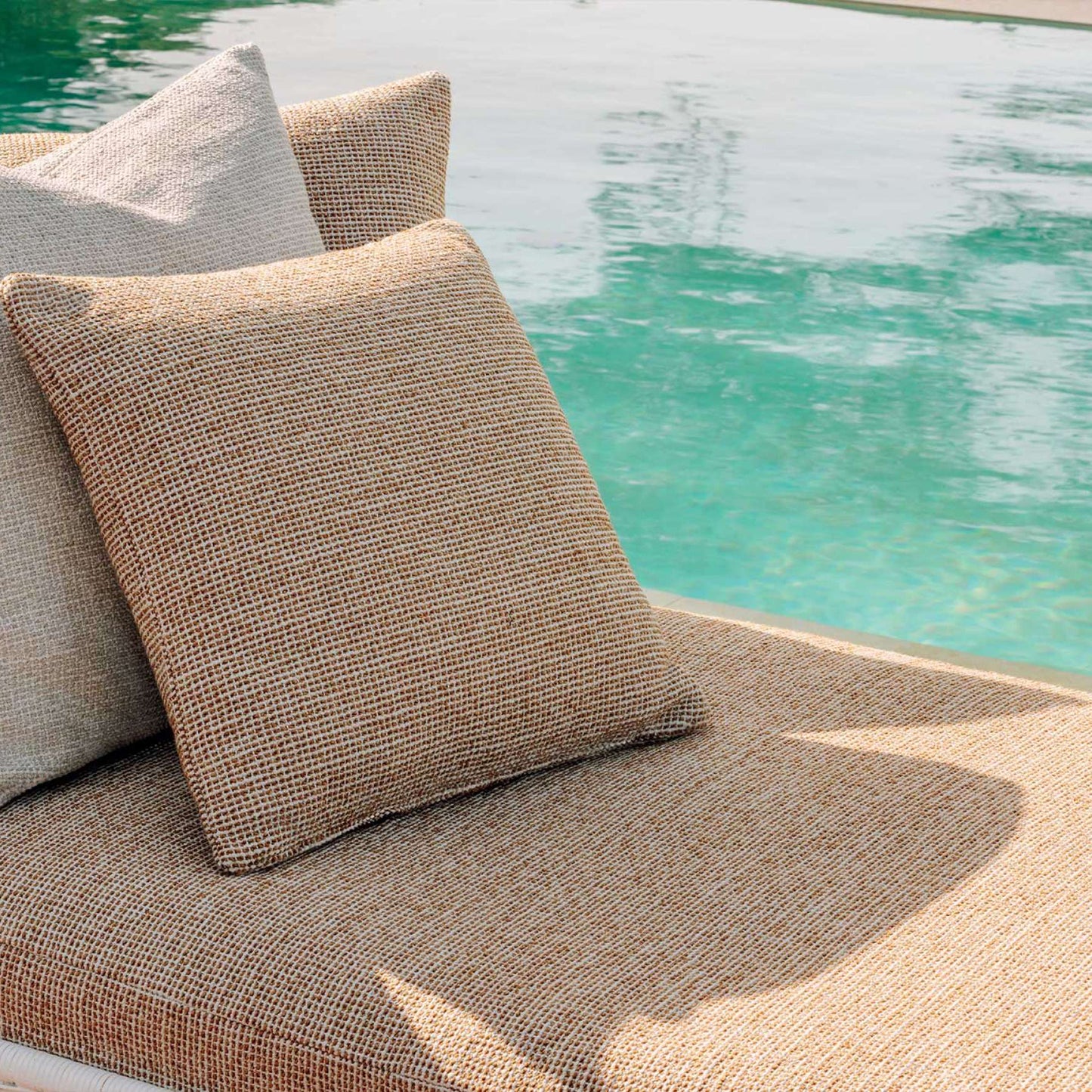 Tissu MUZZA Elitis bouclette outdoor effet lin quadrillé