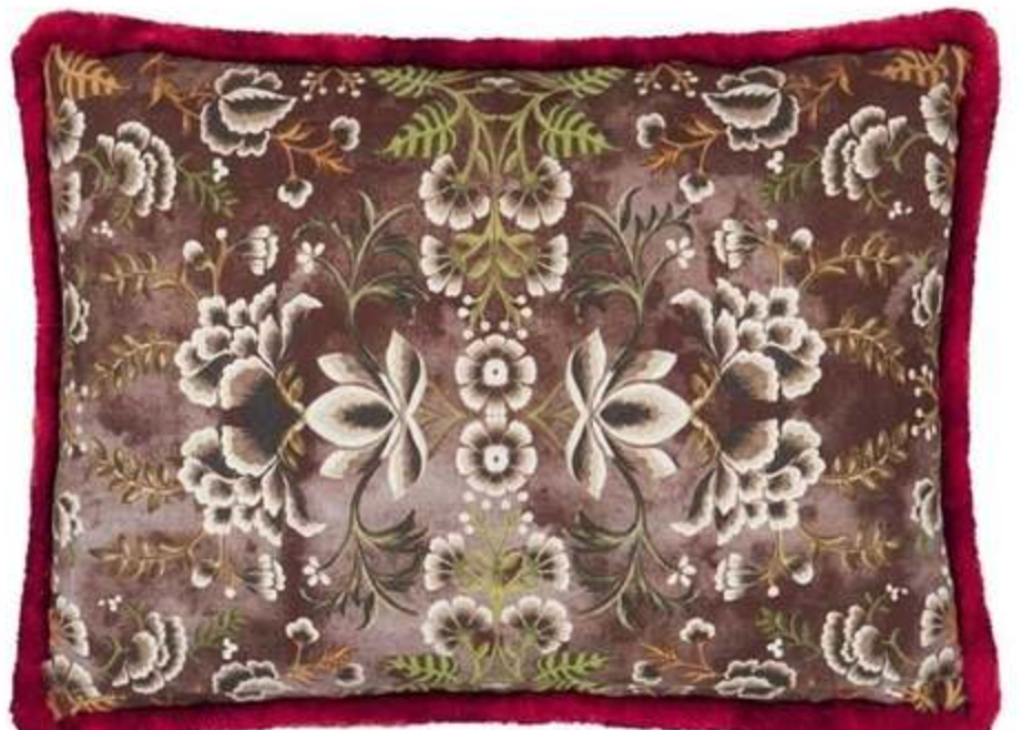 Verso imprimé du coussin Rose de Damas Designers Guild CCDG1469
