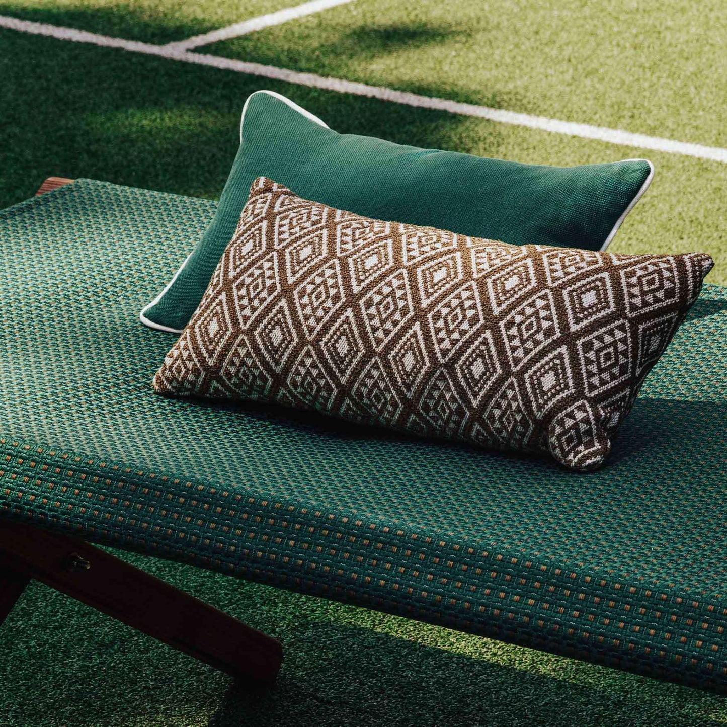 Tissu SALEMA Elitis jacquard outdoor motifs losanges graphiques