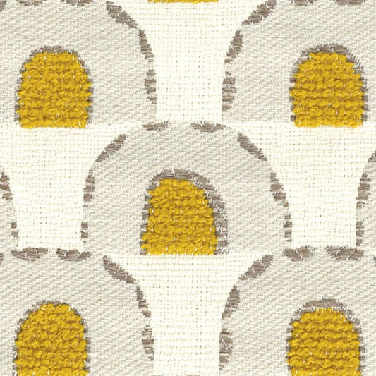 Tissu Soleil de midi disponible en cinq coloris : Or, Arabesque, Grège, Bleu Misia et Carbone