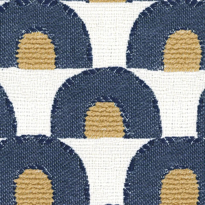 Tissu Soleil de midi disponible en cinq coloris : Or, Arabesque, Grège, Bleu Misia et Carbone
