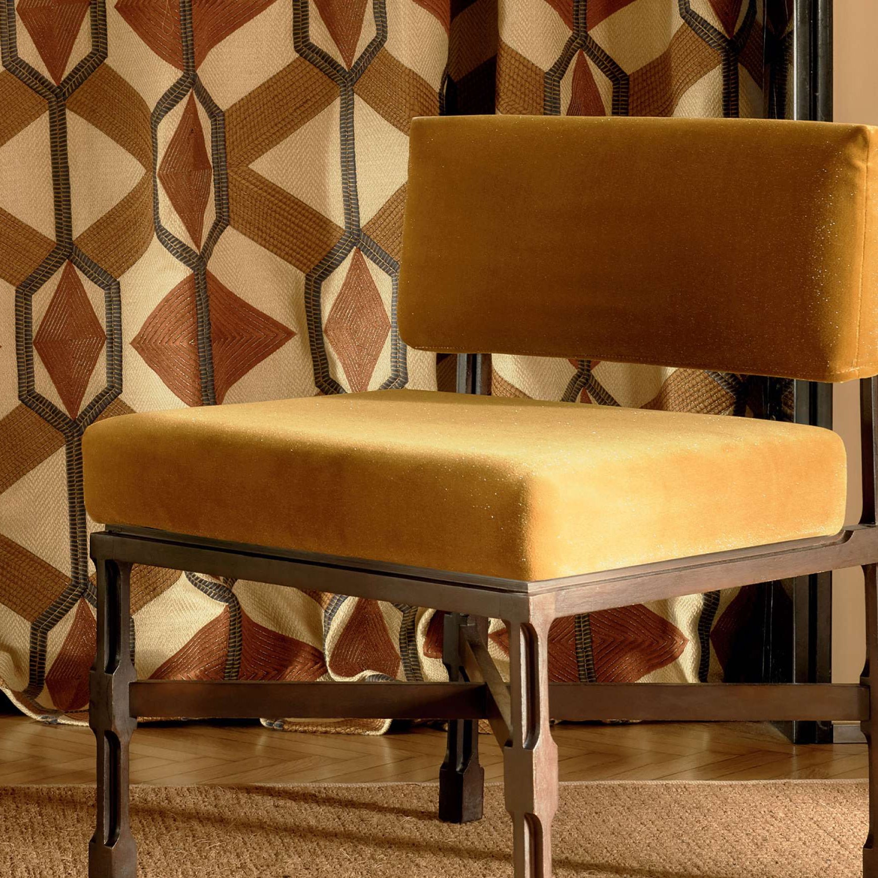 Tissu VERDI Elitis velours pailleté fil de lurex, main douce et élégance moelleuse