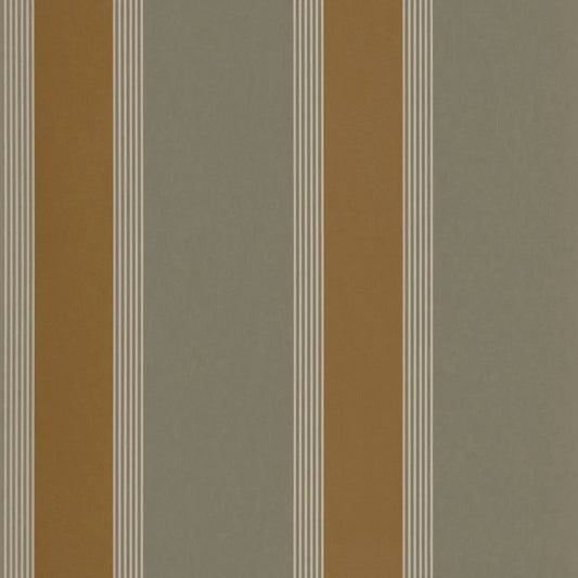 Papier peint Auteuil Casamance, rayure graphique et contraste précieux, vert