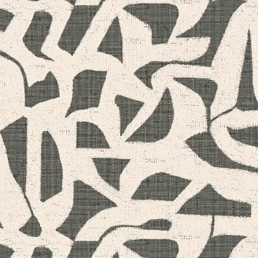Papier peint Cana Casamance, motif cannage sur base vinyle texturée, gris
