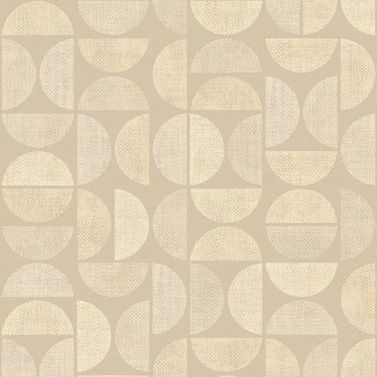 Papier peint Dualis Casamance, effet textile et raphia stylisé, blanc
